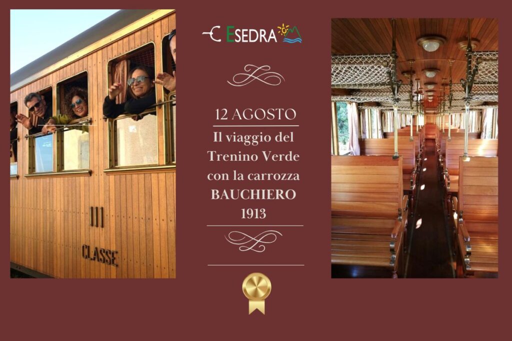 La Carrozza Storica Bauchiero del trenino verde 12 agosto organizzato da Esedra Escursioni.